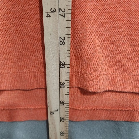 Ralph Lauren Polo Shirt Mens 2XL Orang Solid 100% Cotton Blue Pony Vintage - Picture 9 of 16